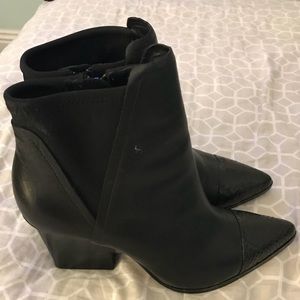 Black leather booties